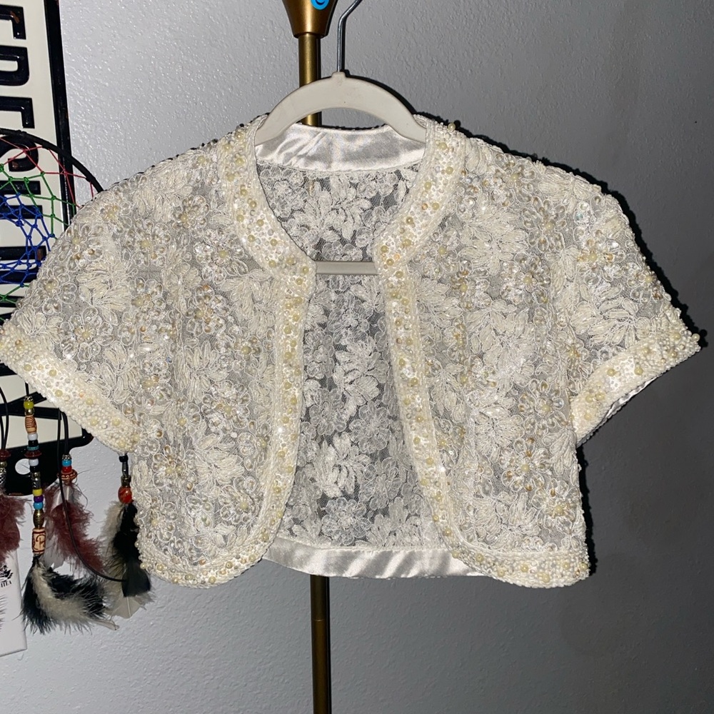 Elegant Beaded Bolero Jacket